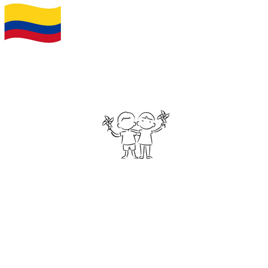 Colombia coffee origin graphic with Colombian flag